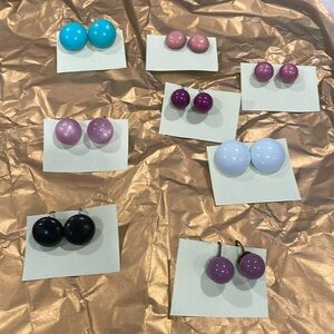 Vintage clip on with a screwback earrings set of eight pairs